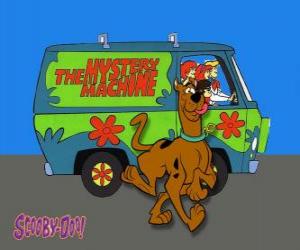 пазл Scooby Doo гордиться перед классической и хиппи ван Volkswagen